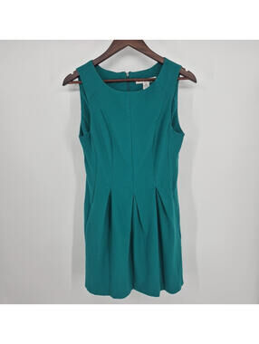 AA Studio AA Women's Size 6 Teal Green Sleeveless Pleated Fit & Flare  Dress